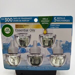 Air Wick Scented Oil 5 Refills Snuggle Fresh Linen 3.38 Fl.oz